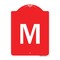 Signmission Designer Series Sign-Sign W/ Letter M, Red & White Aluminum Sign, 18" x 24", RW-1824-22940 A-DES-RW-1824-22940 - alternate 1